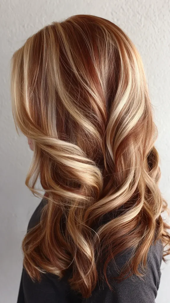 Deep Auburn with Champagne Blonde