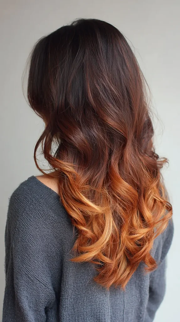 Deep Brunette to Copper Ombre
