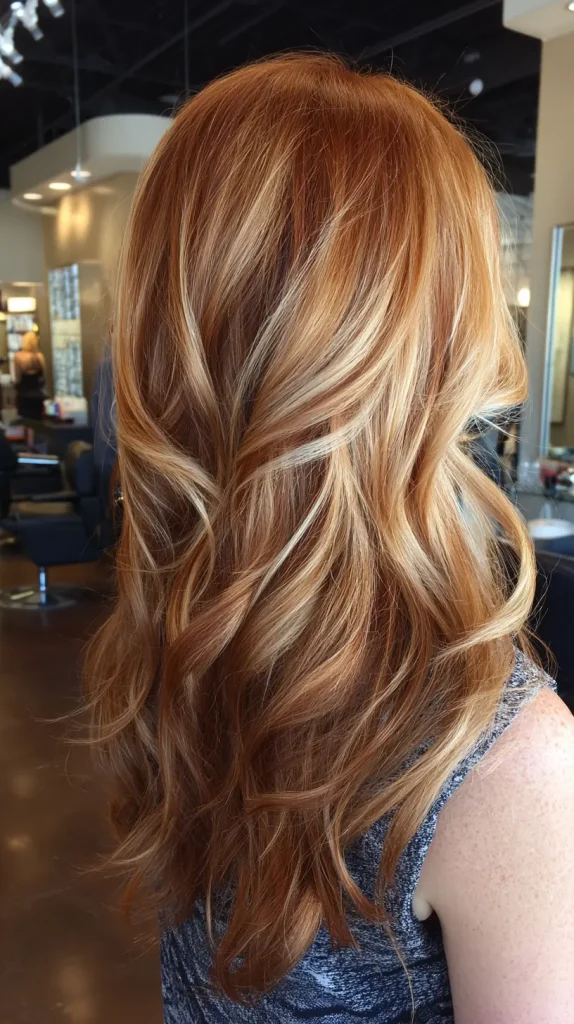 Dimensional Red with Mixed Blonde Foils