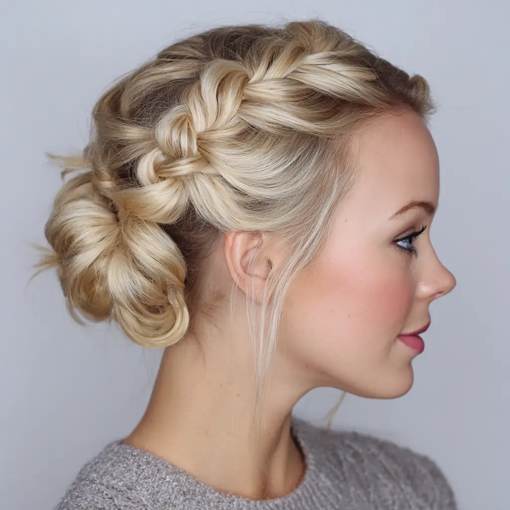 Double Dutch Braids into a Bun