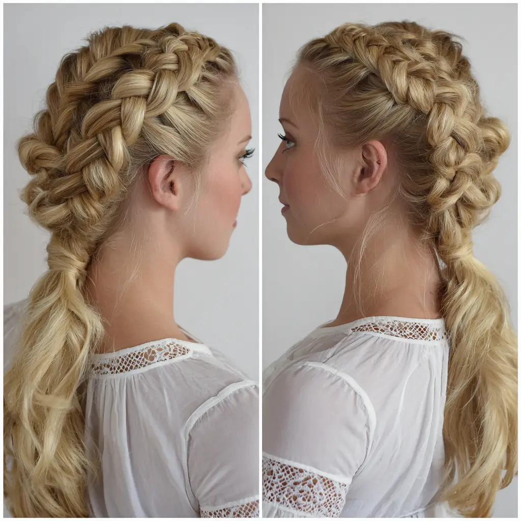 Double Dutch Braids into a Ponytail