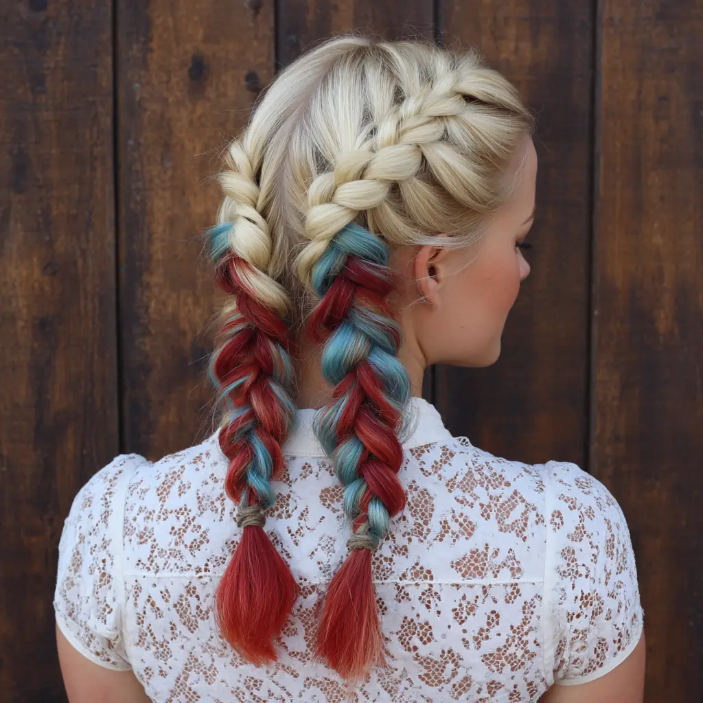 Double Dutch Braids with Color Extensions