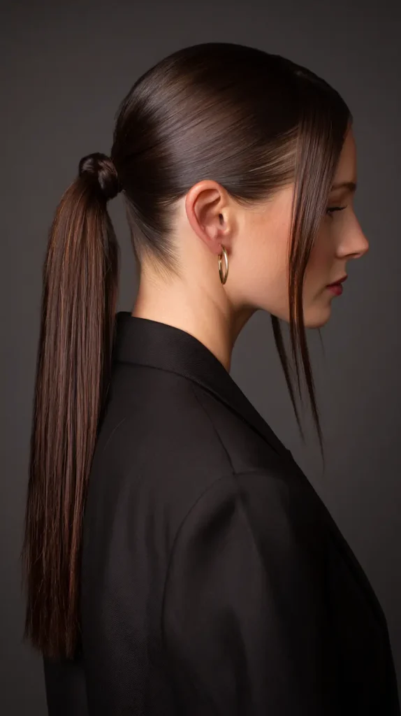 Double Sleek Ponytails (Two Low Ponies)
