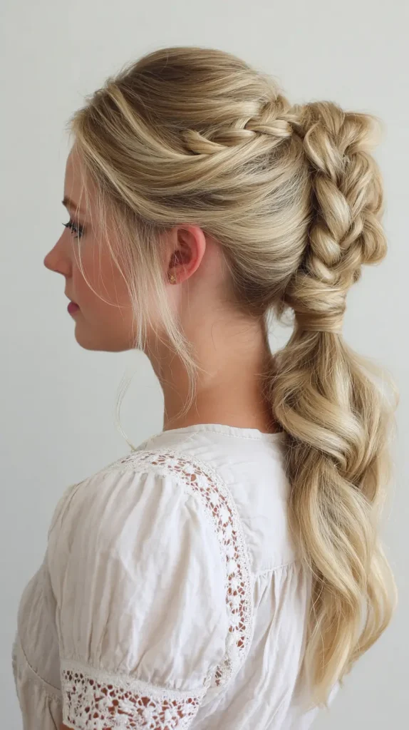 Dutch Braid into Ponytail Tutorial