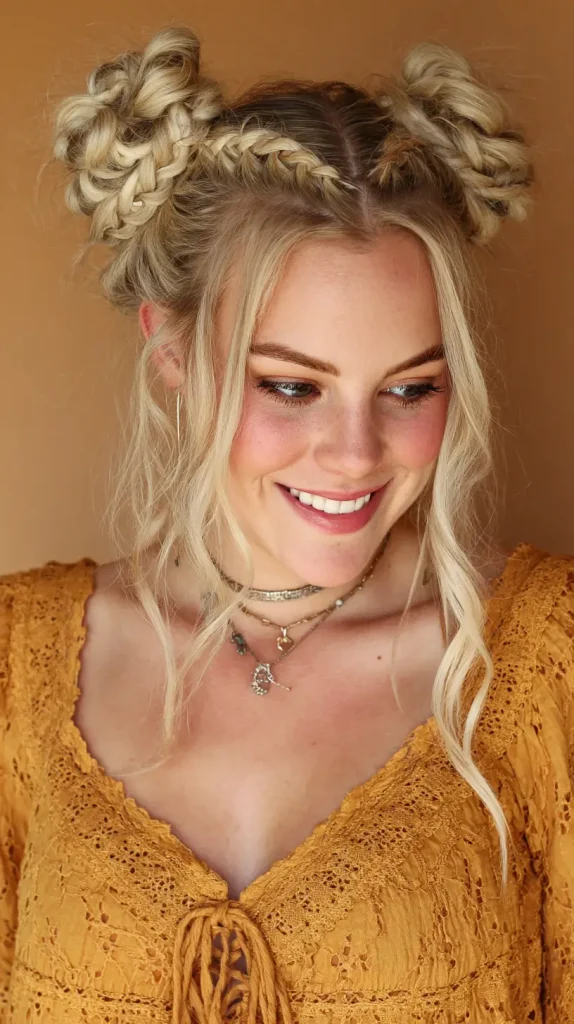 Dutch Braided Space Buns