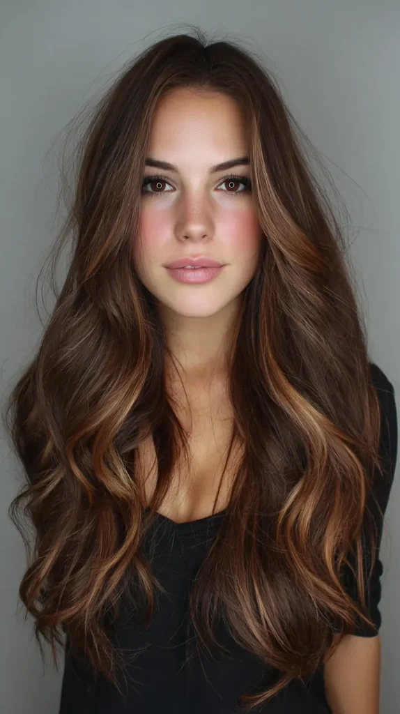  Face-Framing Highlights on Chestnut Brown