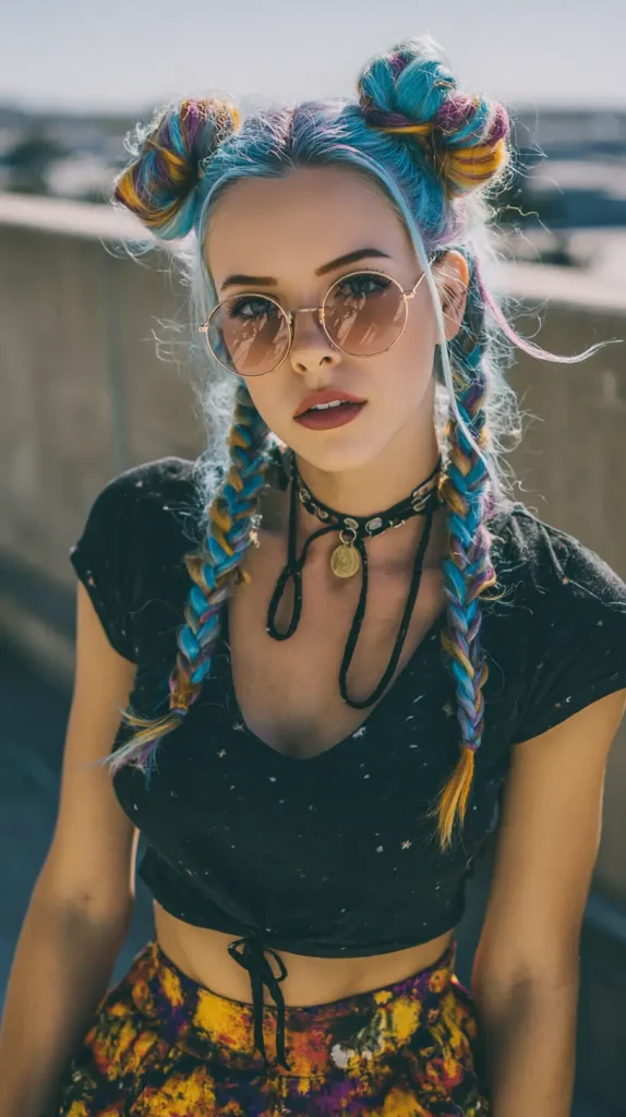Fishtail Braided Space Buns