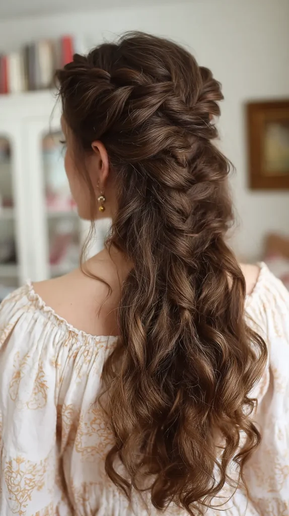 French Braid – heatless waves