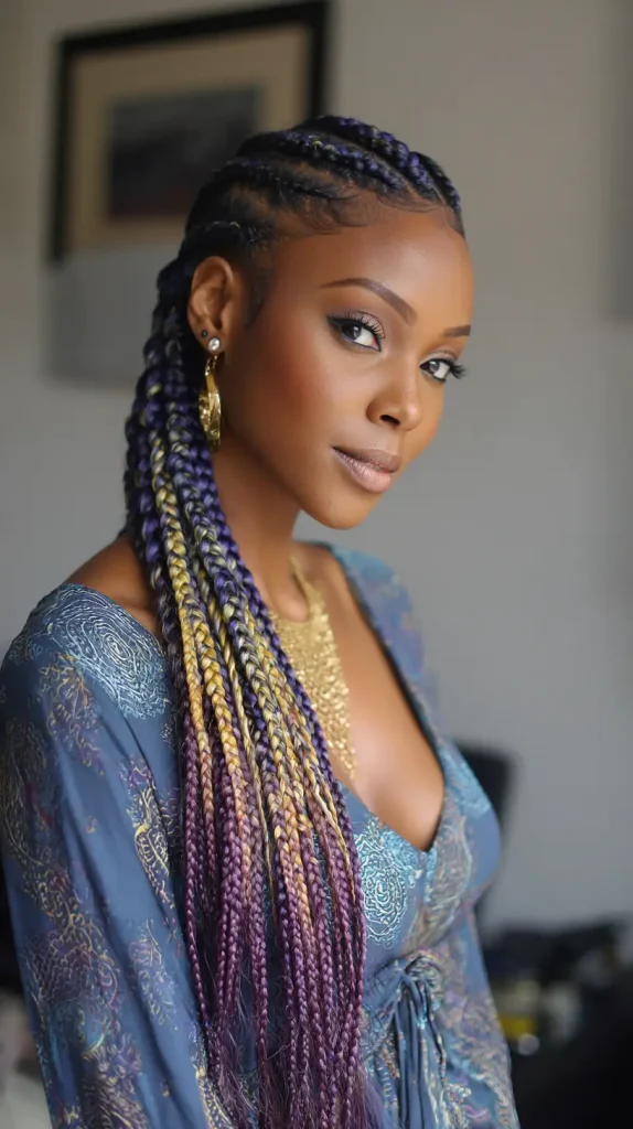 Fulani Braids with Ombre Quick Weave