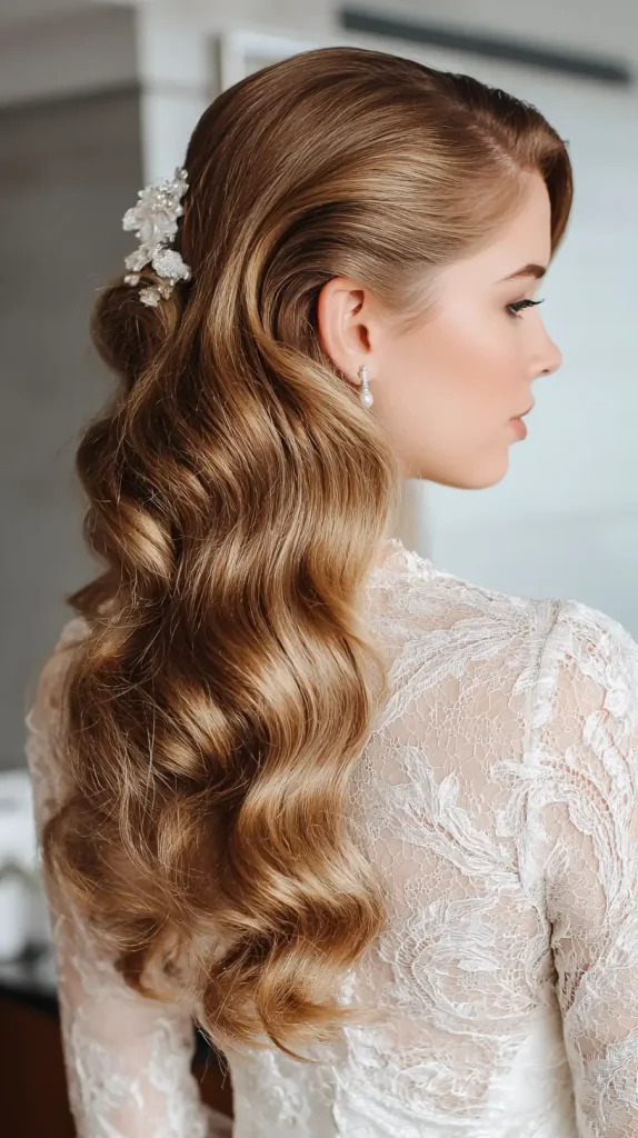 Glam Waves with a Low Bun
