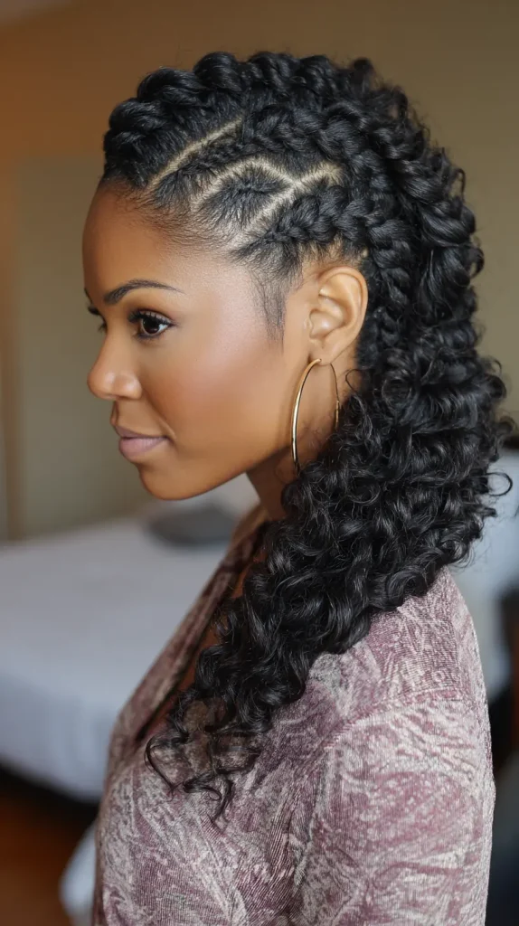 Half Cornrows, Half Curls