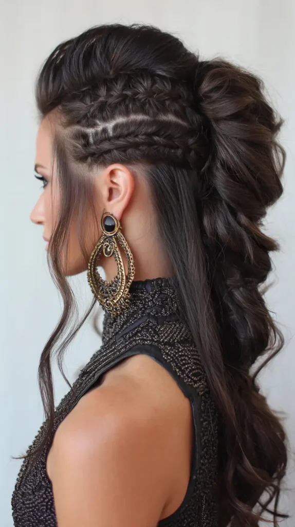 Half-Up Braided Mohawk