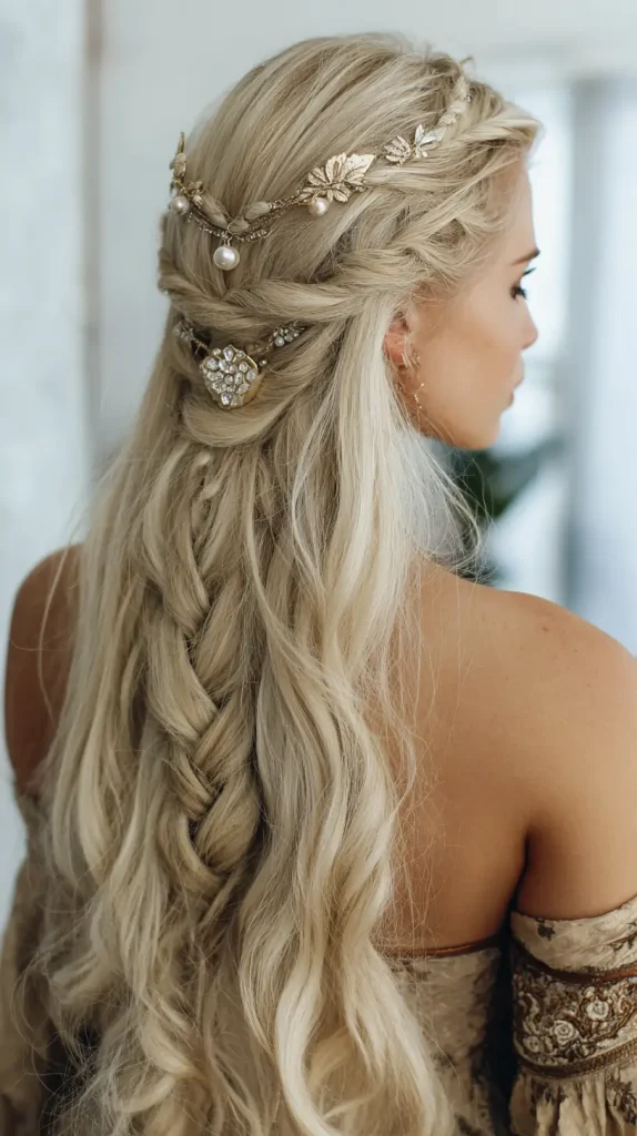 Half-Up with Decorative Pins