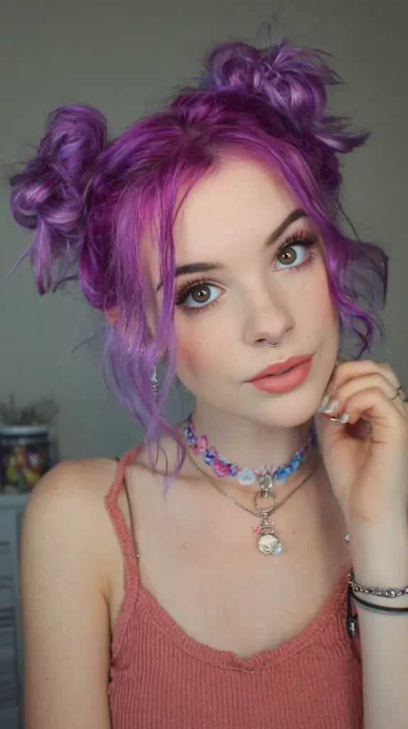 High Messy Space Buns