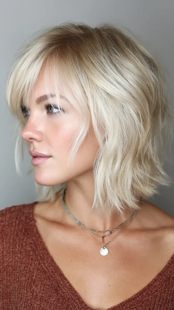 Honey Blonde Choppy Lob