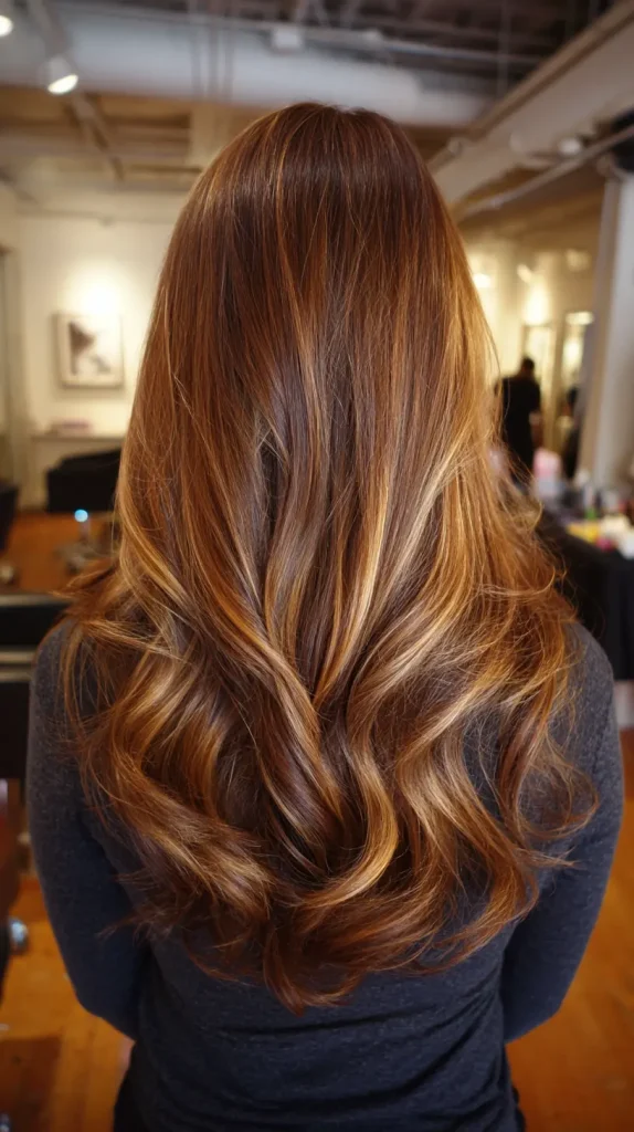 Honey Blonde Highlights on Chestnut Brown