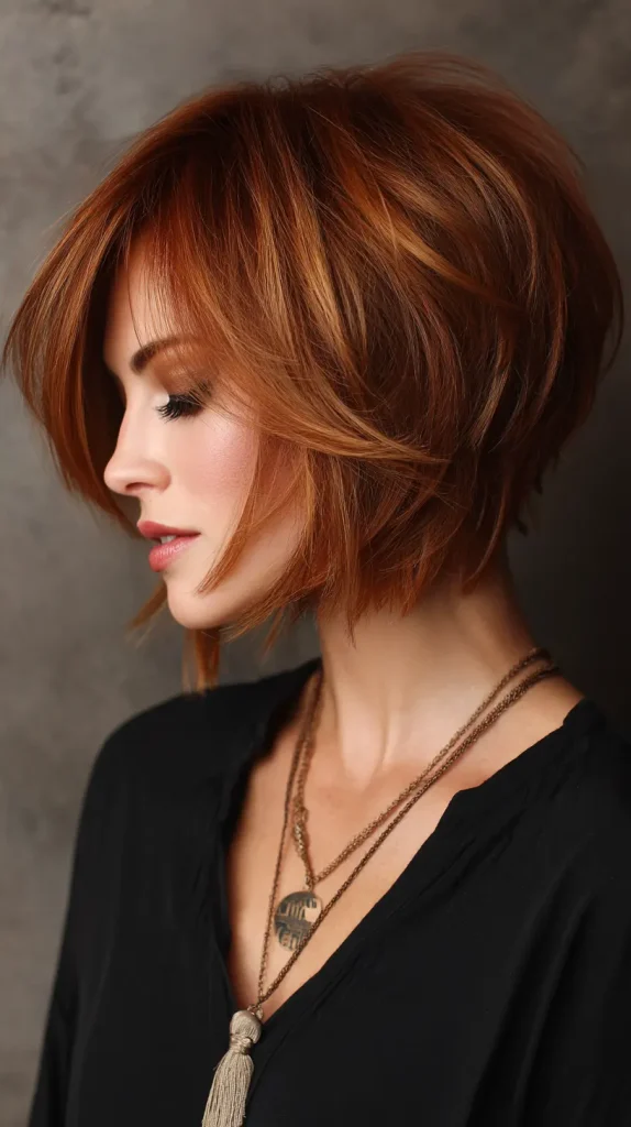 Layered Bob with Feathered Side Bangs