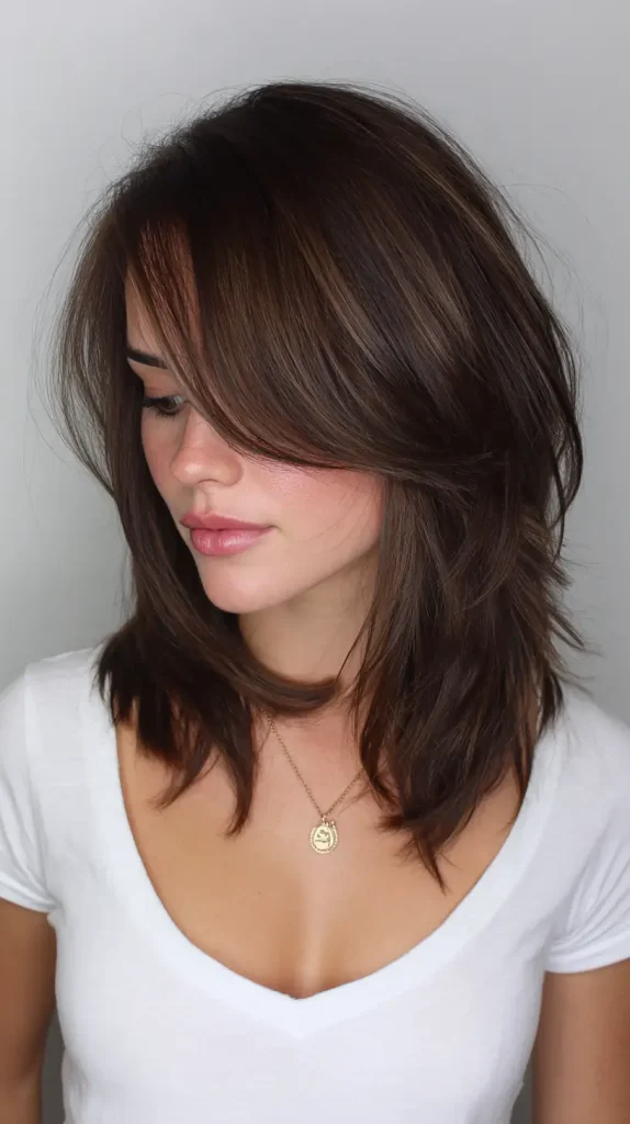 Layered Lob with Side Bangs