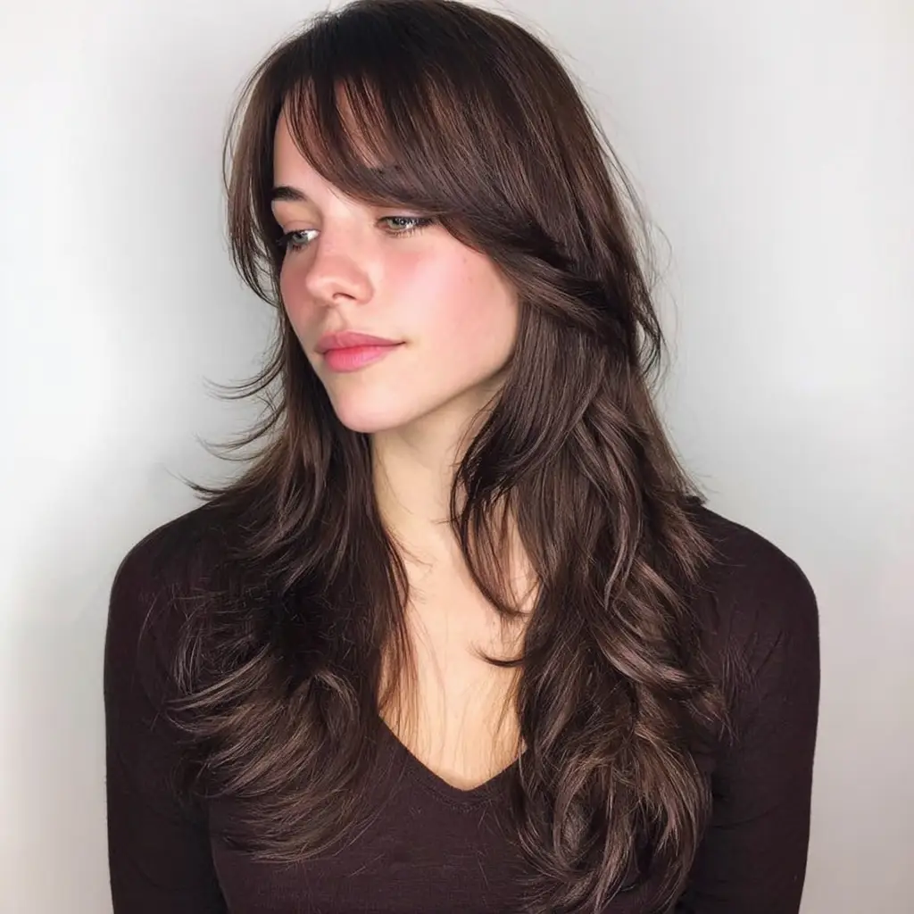 Layered Side Swept Bangs