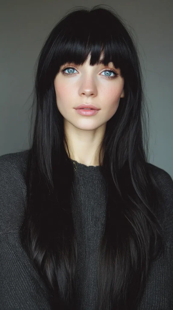 Layers with Blunt Bangs