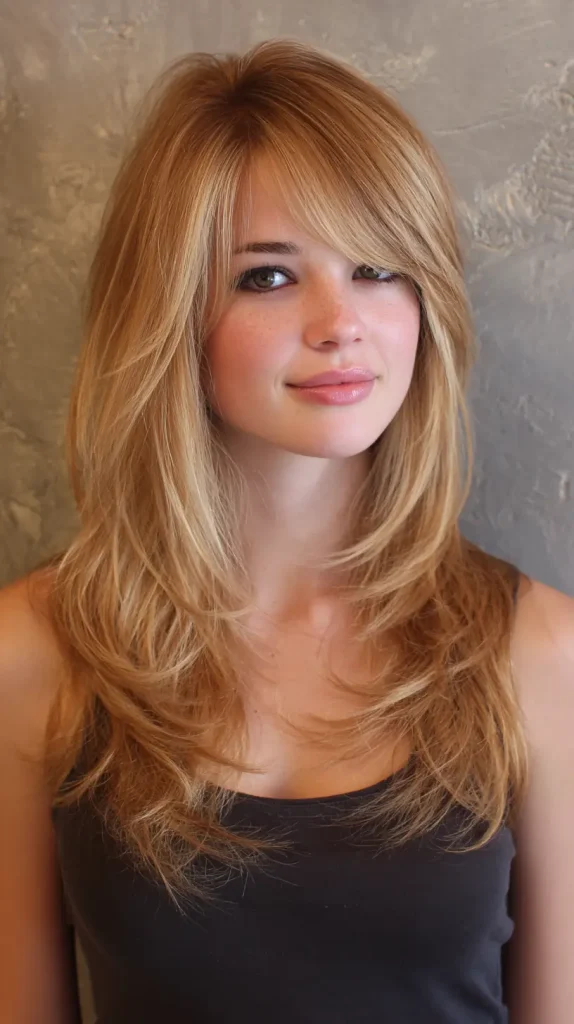 Long Side Bangs with Layers