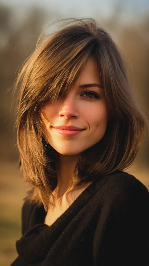 Long Side Bangs with a Bob