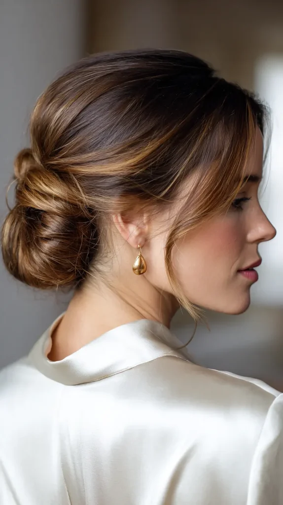 Low Slick Back Bun with Volume