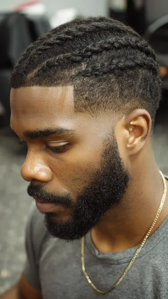Low Taper Fade with Braids