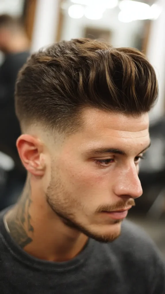 Low Taper Fade with Pompadour