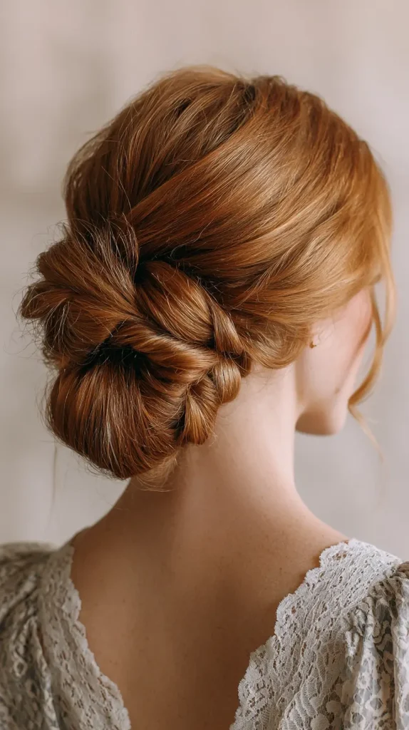 Low Twisted Bun with Claw Clip