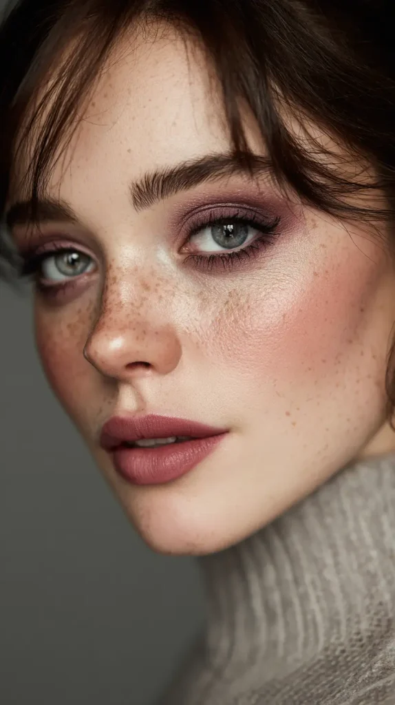 Mauve Tones and Matte Skin