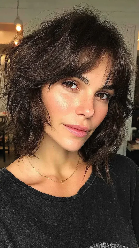 Medium Layered Bob with Side Bangs