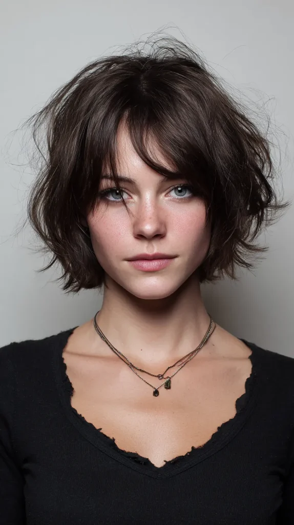 Messy Bob with Choppy Layers