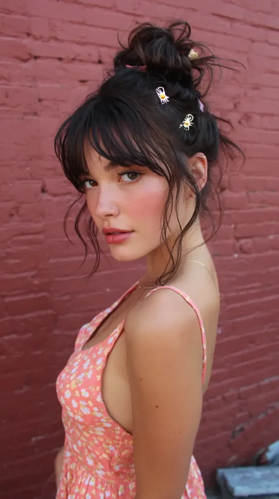 Messy Bun with Mini Claw Clips