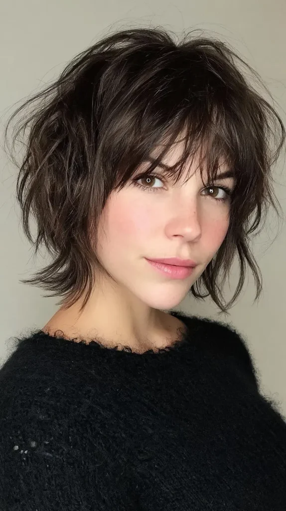 Messy Choppy Bob with Shaggy Bangs