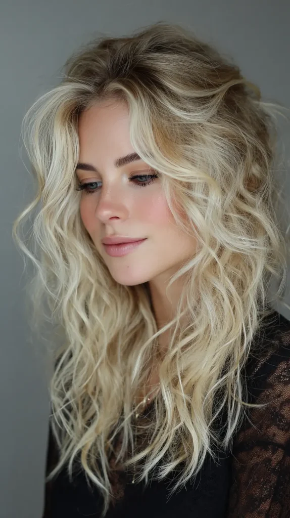 Messy Glam Waves with a Tousled Finish
