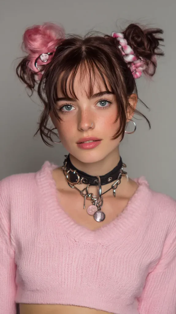 Messy Space Buns with Accessories