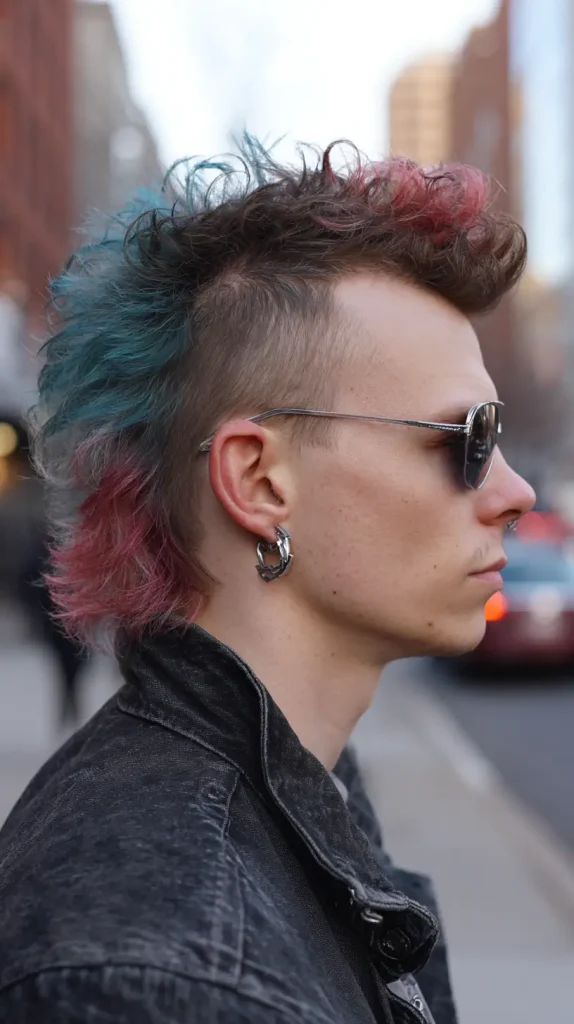 Mohawk-Inspired Burst Fade Mullet