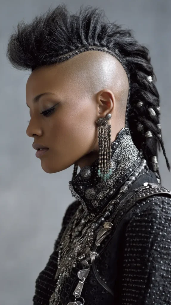 Mohawk with Beads and Cuffs