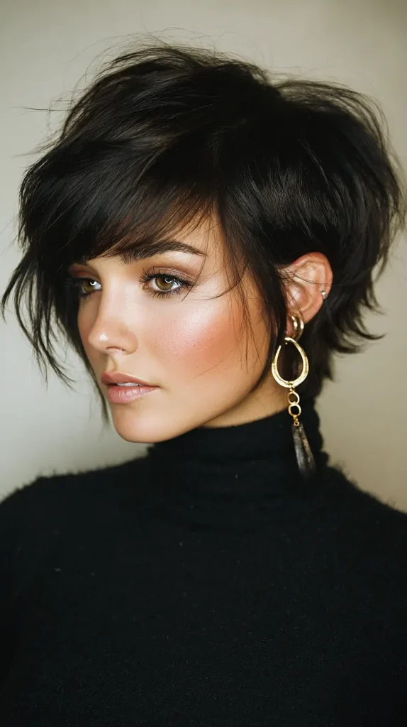 Pixie Cut with Long Side Bangs