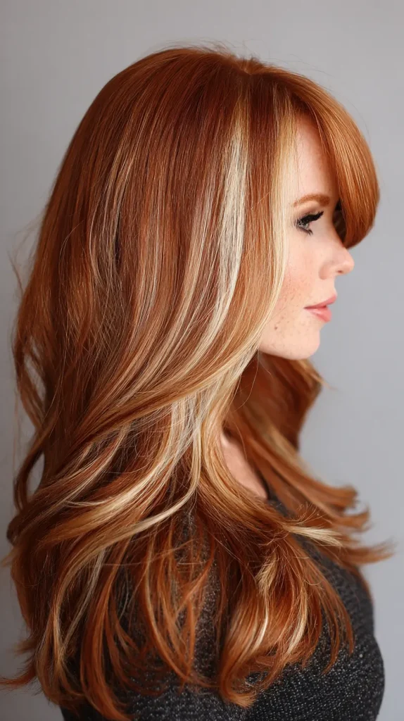  Red Hair with Blonde Money Piece