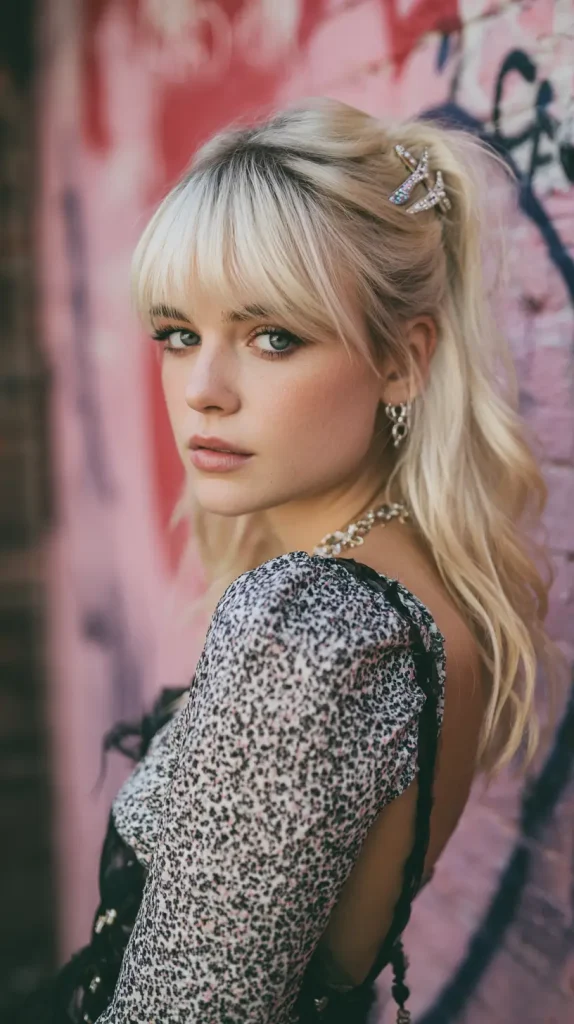 Rolled Back Bangs with Mini Clip