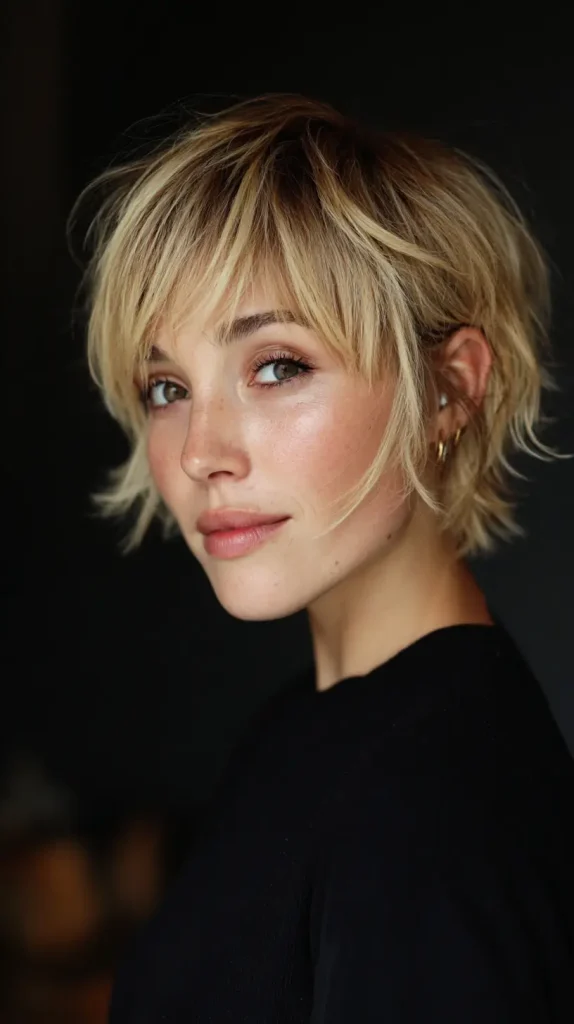 Shaggy Short Cut with Side Bangs