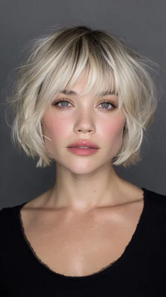 Short Choppy Bob with Wispy Bangs