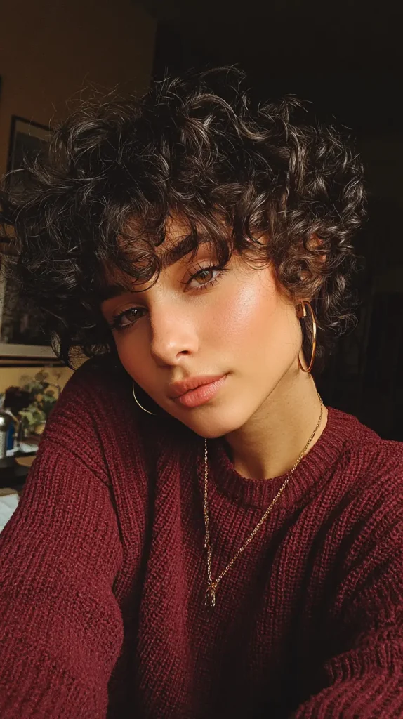 Short Curly Side Bangs