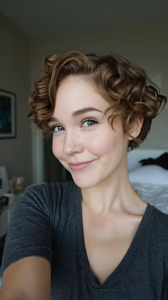 Short Hair Sock Curls Overnight