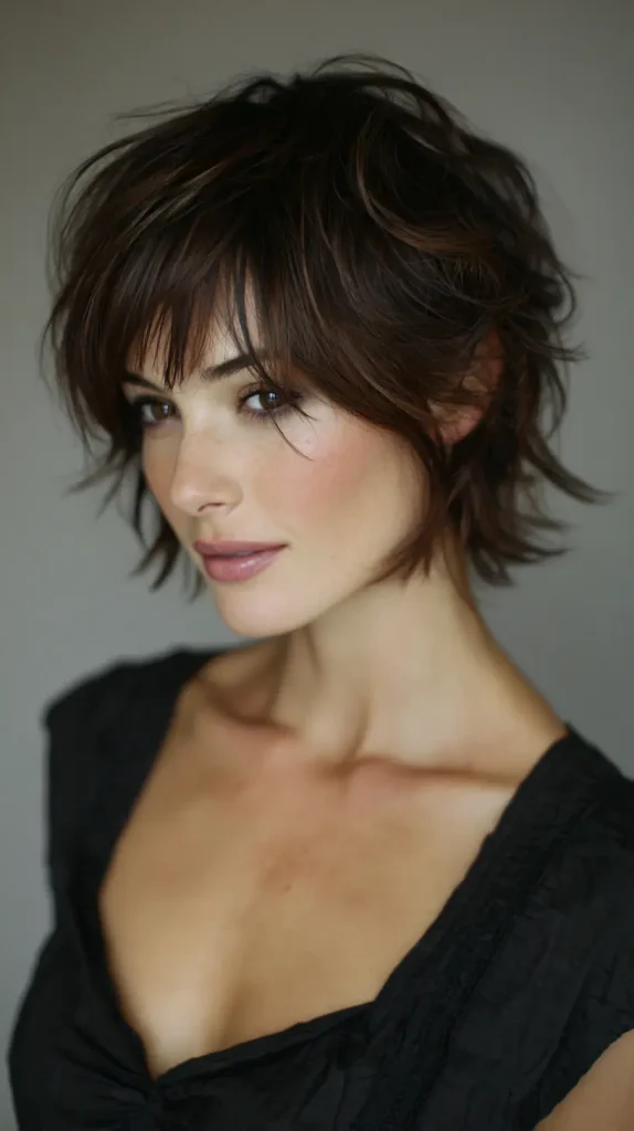 Short Layers with Bangs
