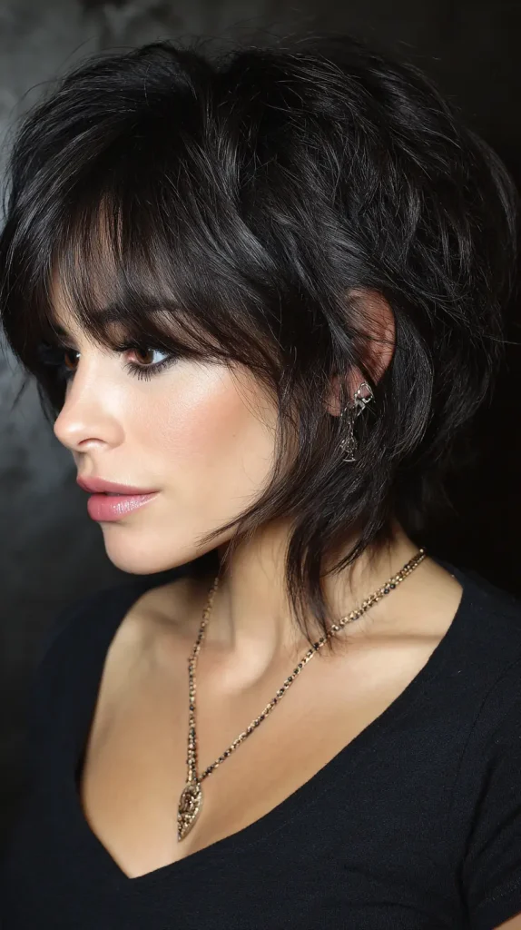  Short Layers with Side Bangs