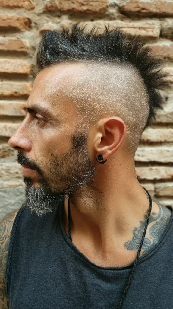 Short Mohawk with Hard Part