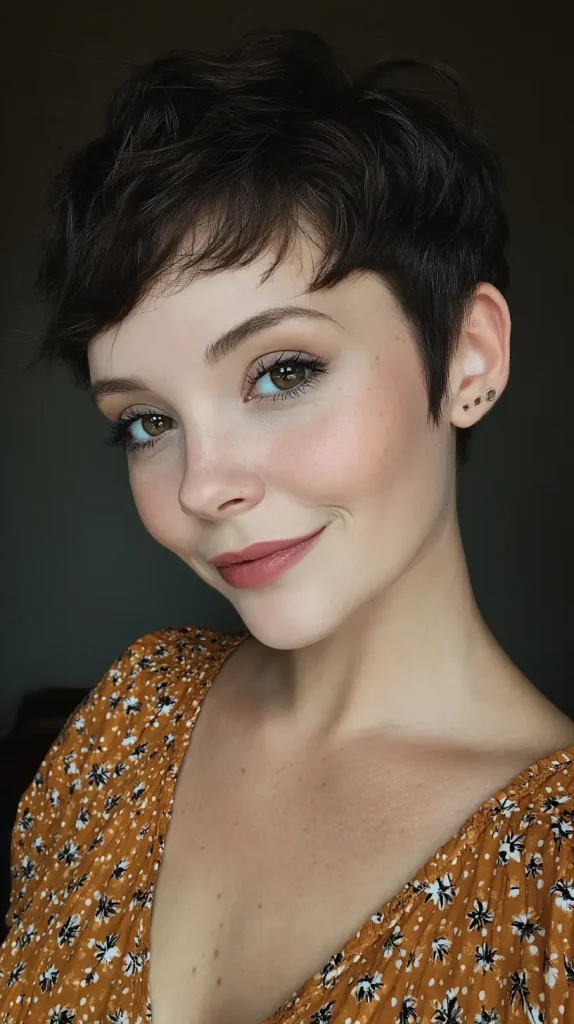 Short Side Bangs with a Pixie Cut